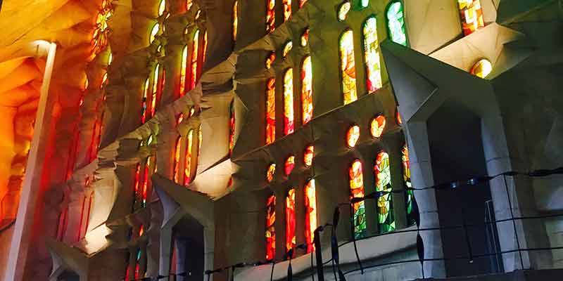 Sagrada Familia in aanbouw. Barcelona Gaudi Top 10
