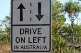 Het verkeer rijdt links in Australie