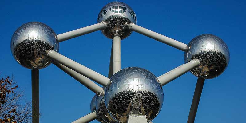 Het Atomium, aan de rand van Brussel