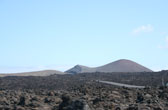 Uitgestrekte lava velden op Lanzarote, Canarische Eilanden