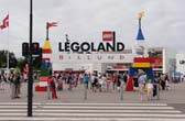 De ingang van het Legoland park in Billund
