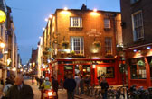 De uitgaanswijk Temple Bar in Dublin