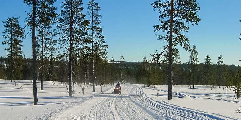 Sneeuwscooteren in Lapland