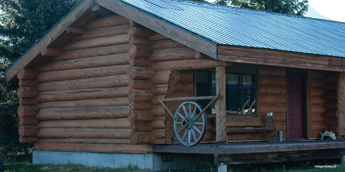 Overnachten in een blokhut op een ranch in Wells grey Provincial Park in British Columbia, West Canada