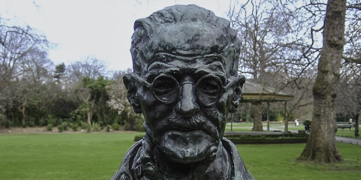 Schrijver James Joyce in Dublin, de hoofdstad van de Ierse literatuur