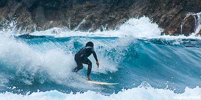 Surfer aan de oostkust van La Palma