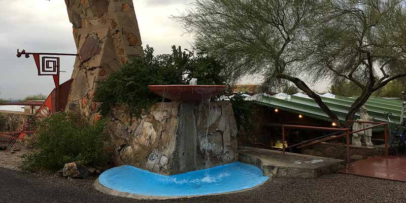 Taliesin West, het winterverblijf van architect Frank Lloyd Wright in Scottsdale, Phoenix Arizona