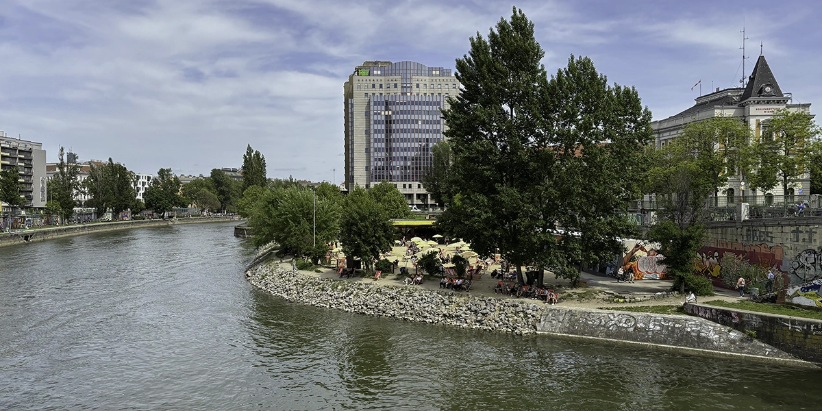 Stadsstrand aan de Donau