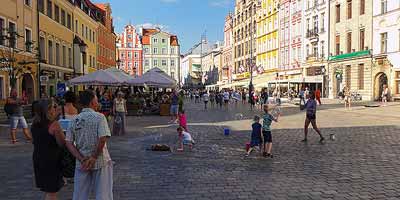 Het centrale plein in Wroclaw
