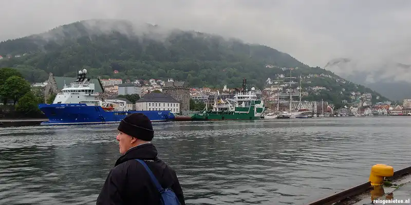 Havenstad Bergen aan de oostkust van Noorwegen