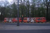 Trams in Warschau, de hoofdstad van Polen